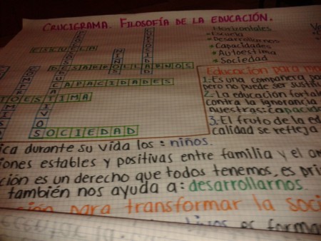 Crucigrama del primer tema de la unidad I